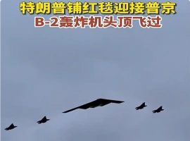 B-2轰炸机编队掠过天际  普京与特朗普现场观看-而安资源分享网